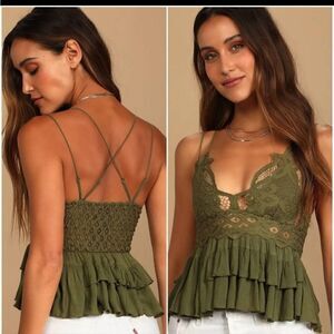 NWT Free People Intimately Adella Olive Sparrow XS